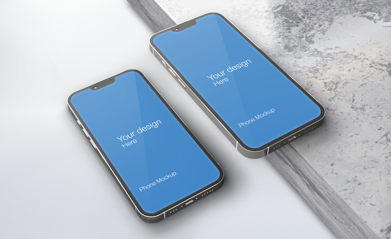 Realistic phone mockup design psd