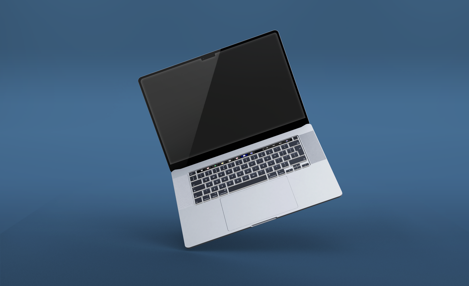 Realistic laptop pro with front view mockup design isolated psd
