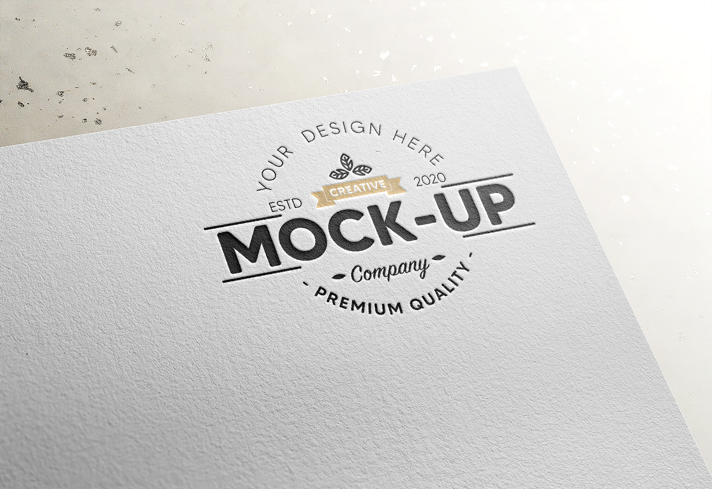 Logo on Mockup Paper with Debossed Effect psd