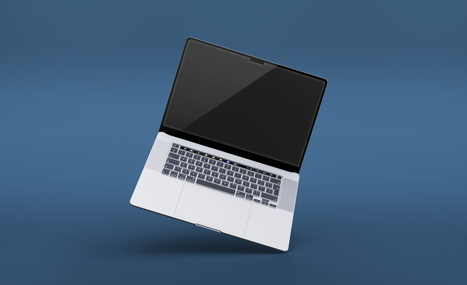 Realistic laptop pro with front view mockup design isolated psd