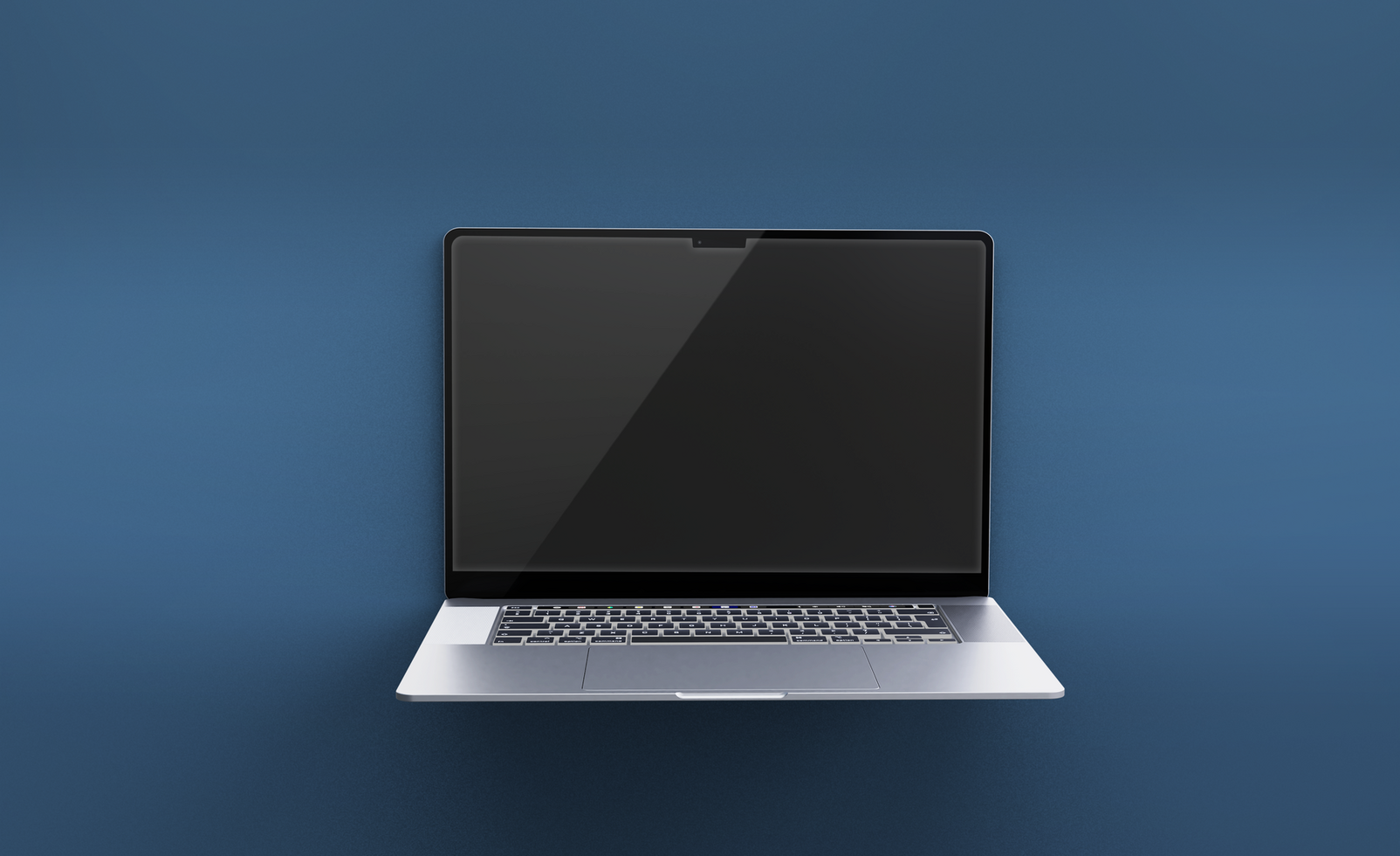 Realistic laptop pro with front view mockup design isolated psd