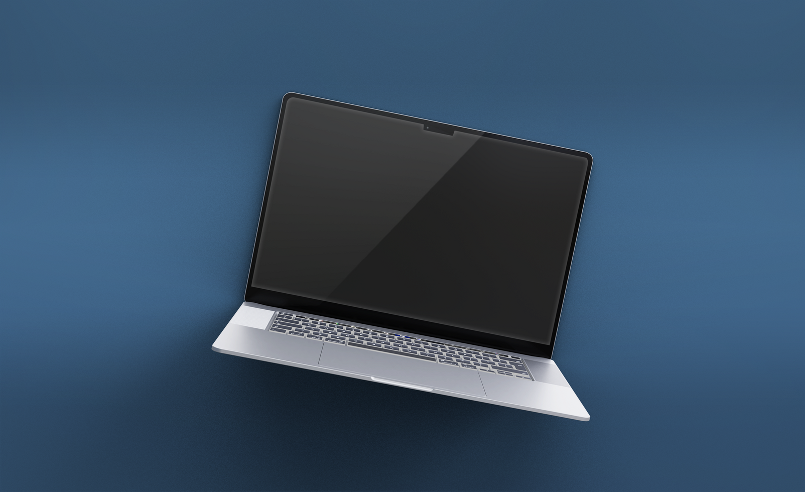 Realistic laptop pro with front view mockup design isolated psd