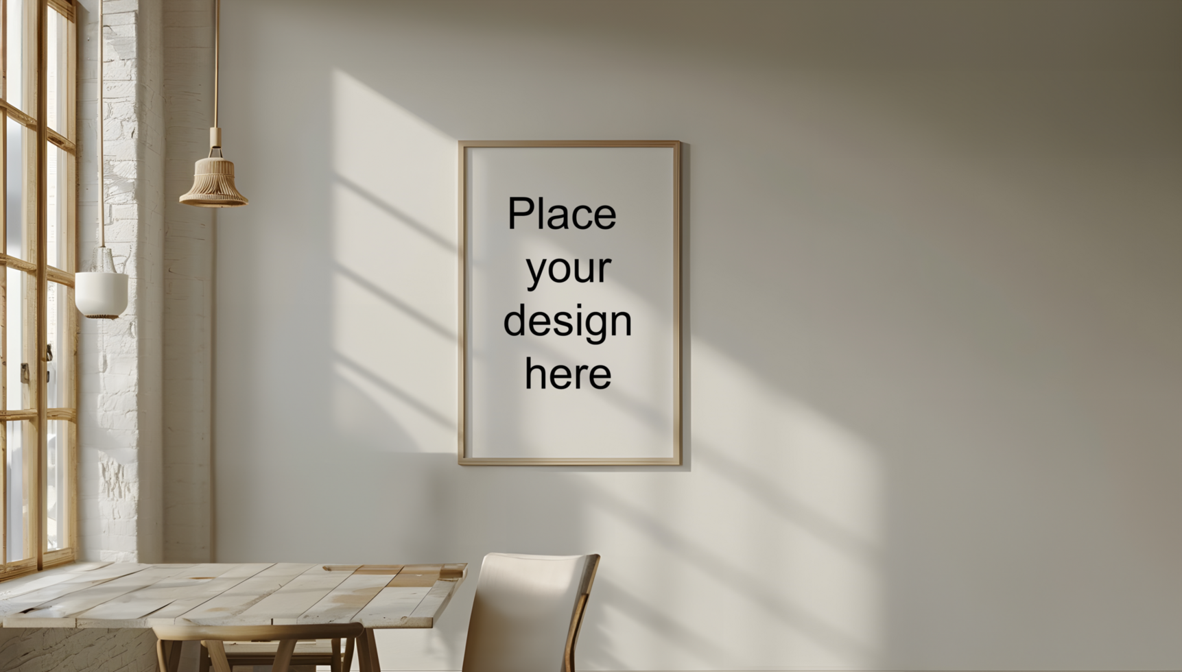 Empty frame in modern living room. Generative by AI psd