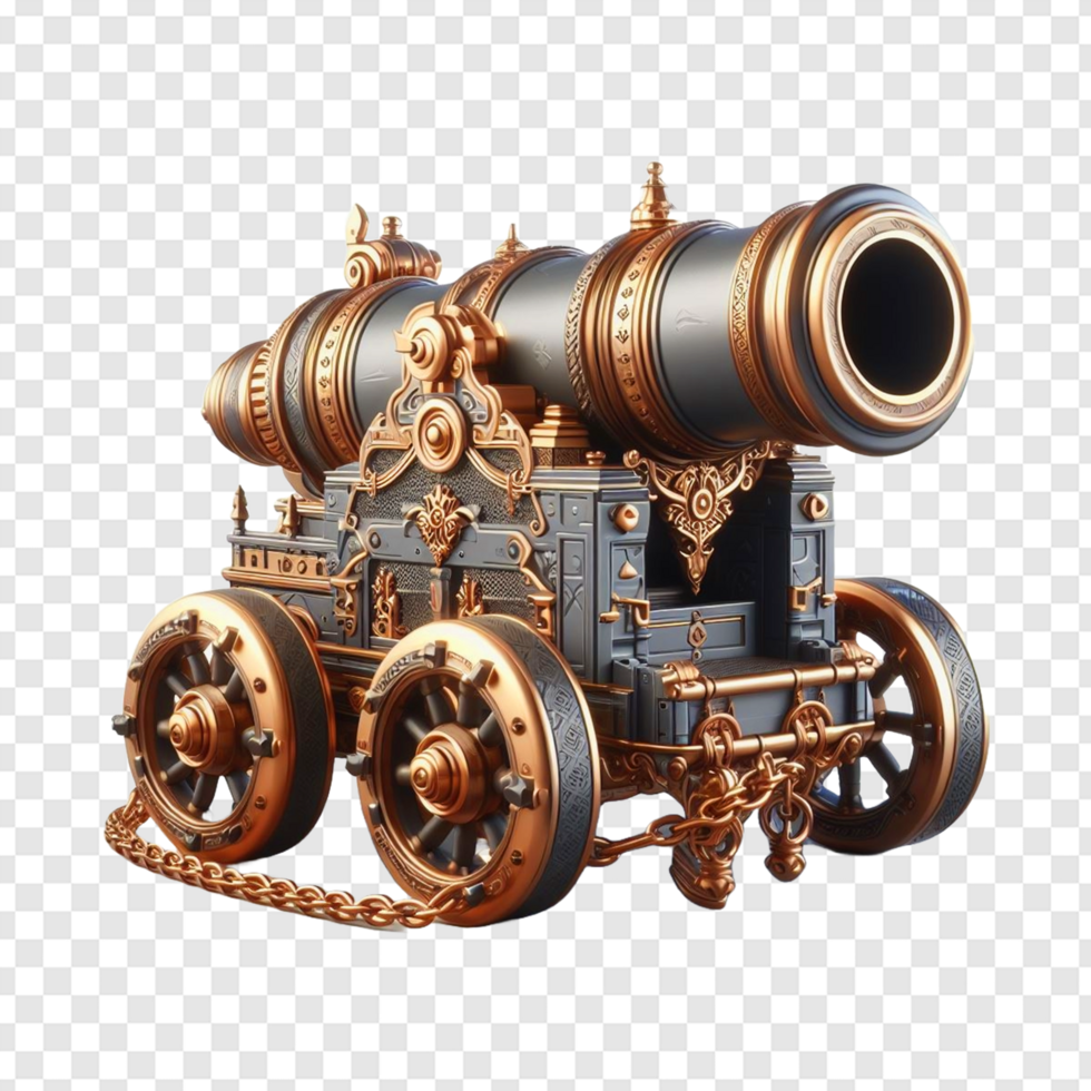 3d illustration of ramadan cannon isolated on white background psd