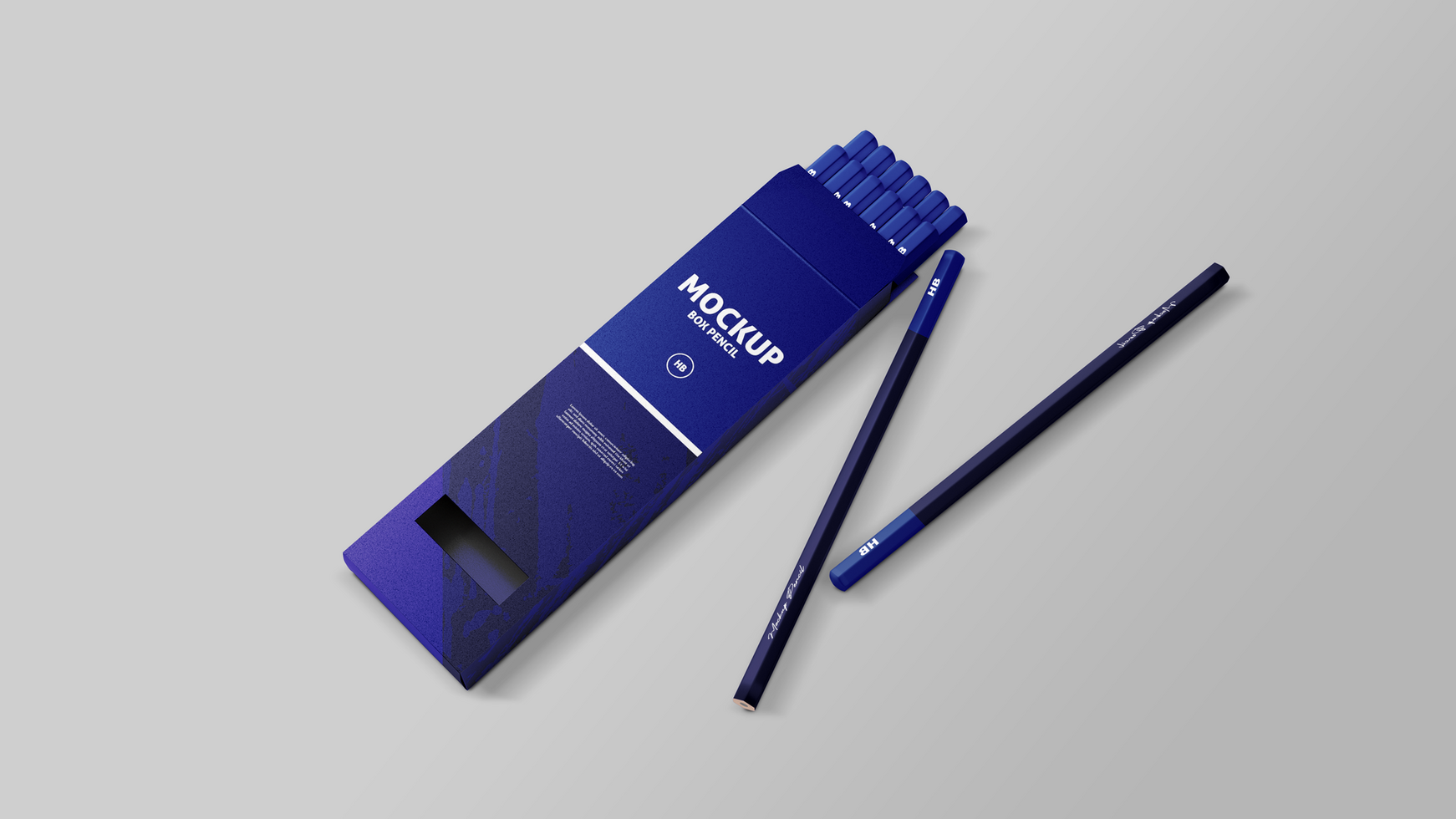 Mockup Box Pencil With Eagle View psd