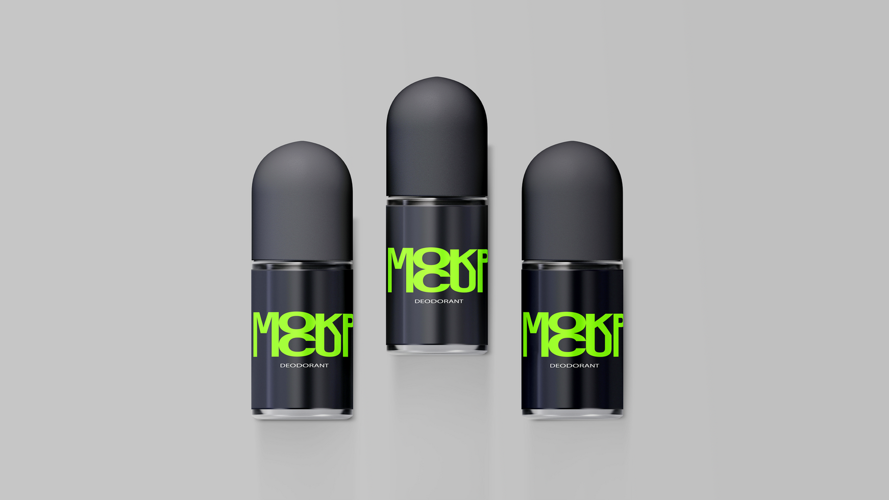 Mockup Three Deodorant Roll On Top View psd