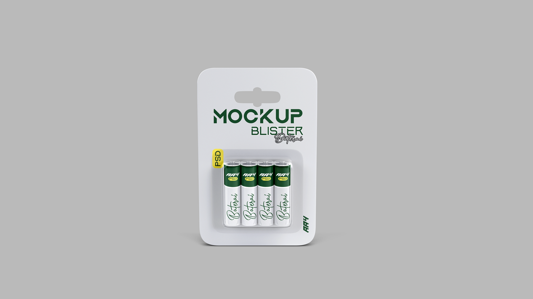 Mockup Blister Battery Front View psd