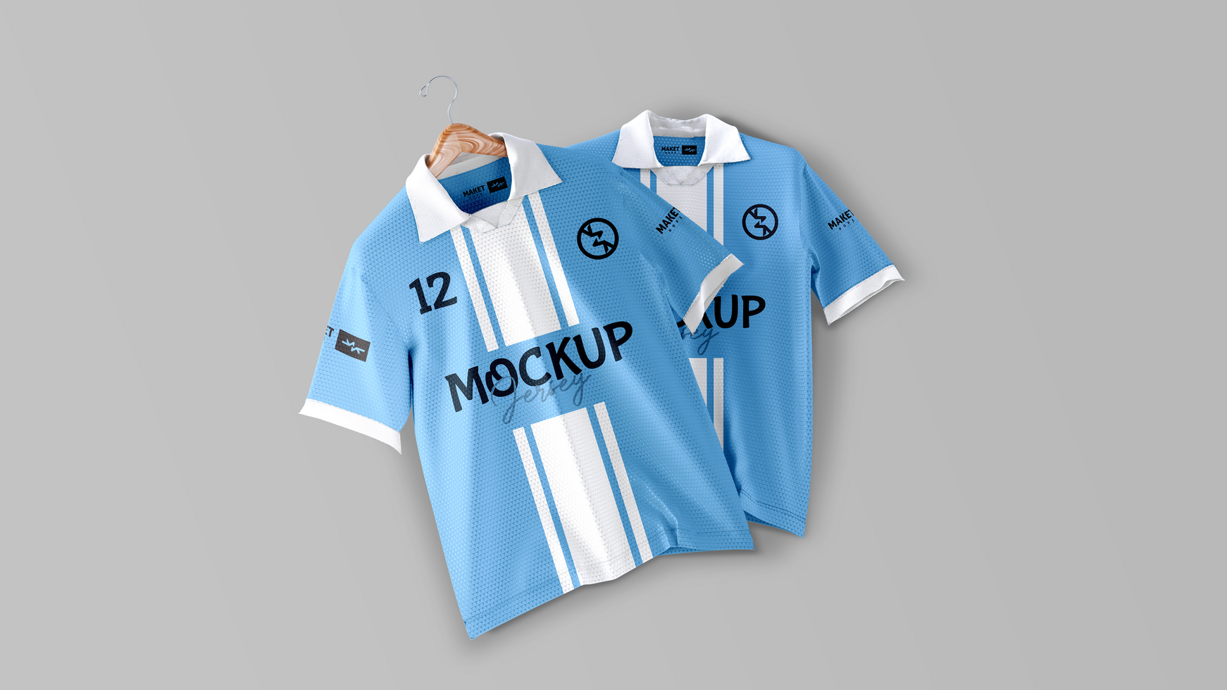 Mockup Two Football Jersey With Hanger Top View psd