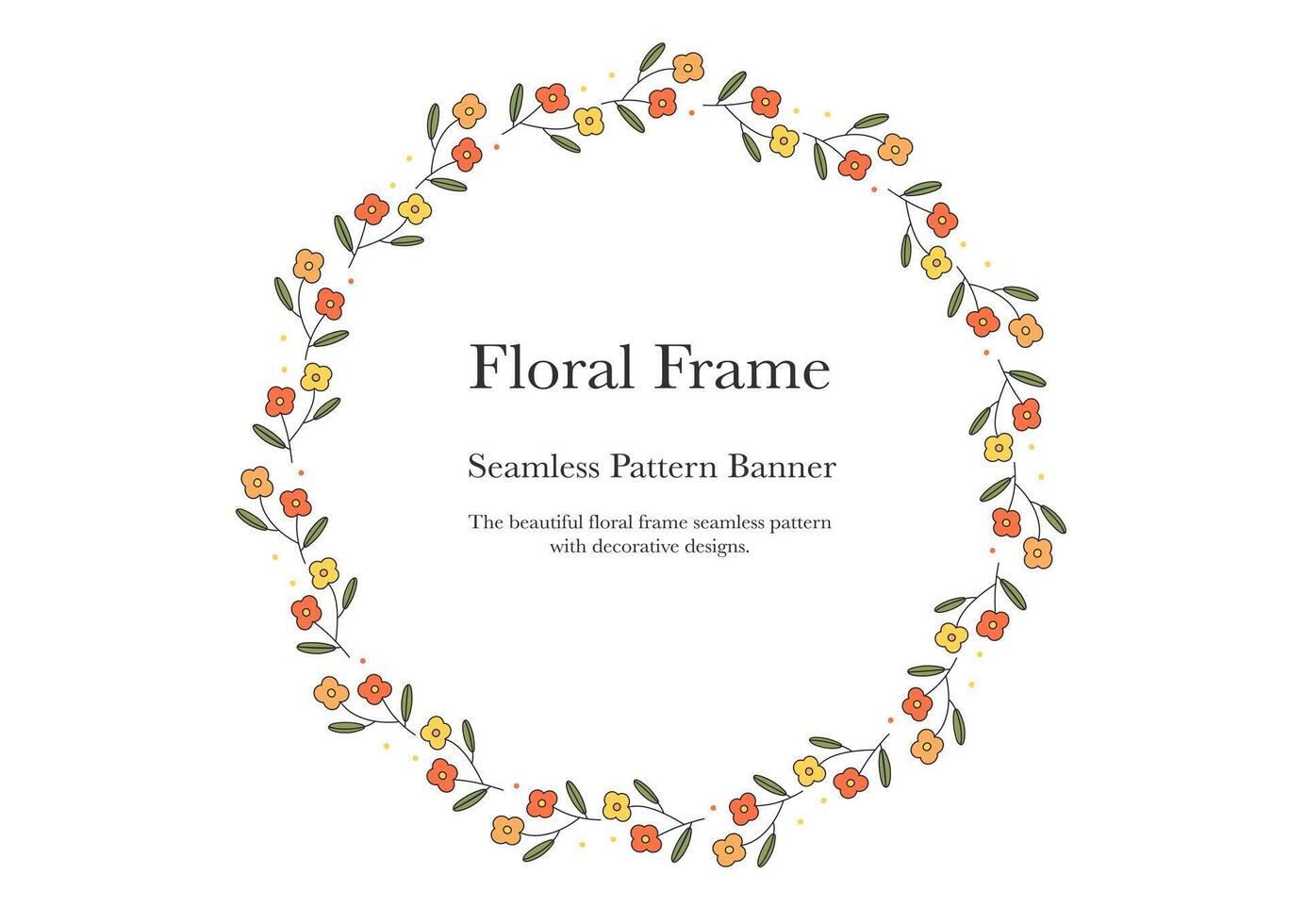 flower ornamental frame on white background ep22 vector