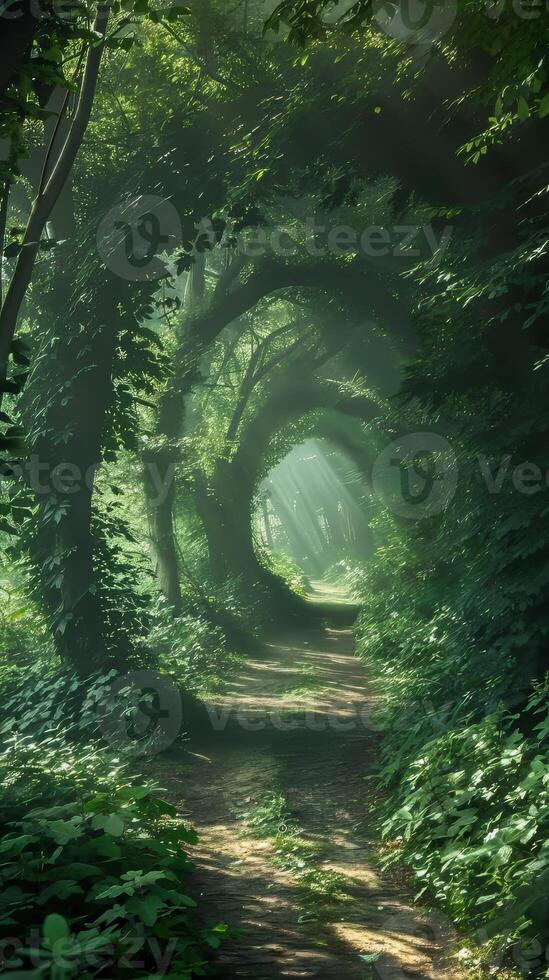 Mysterious forests hiding secret pathways photo