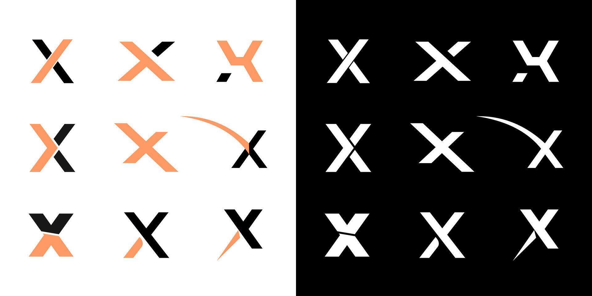 Set of letter X logo . Modern creative inspiration letter X logo collection vector