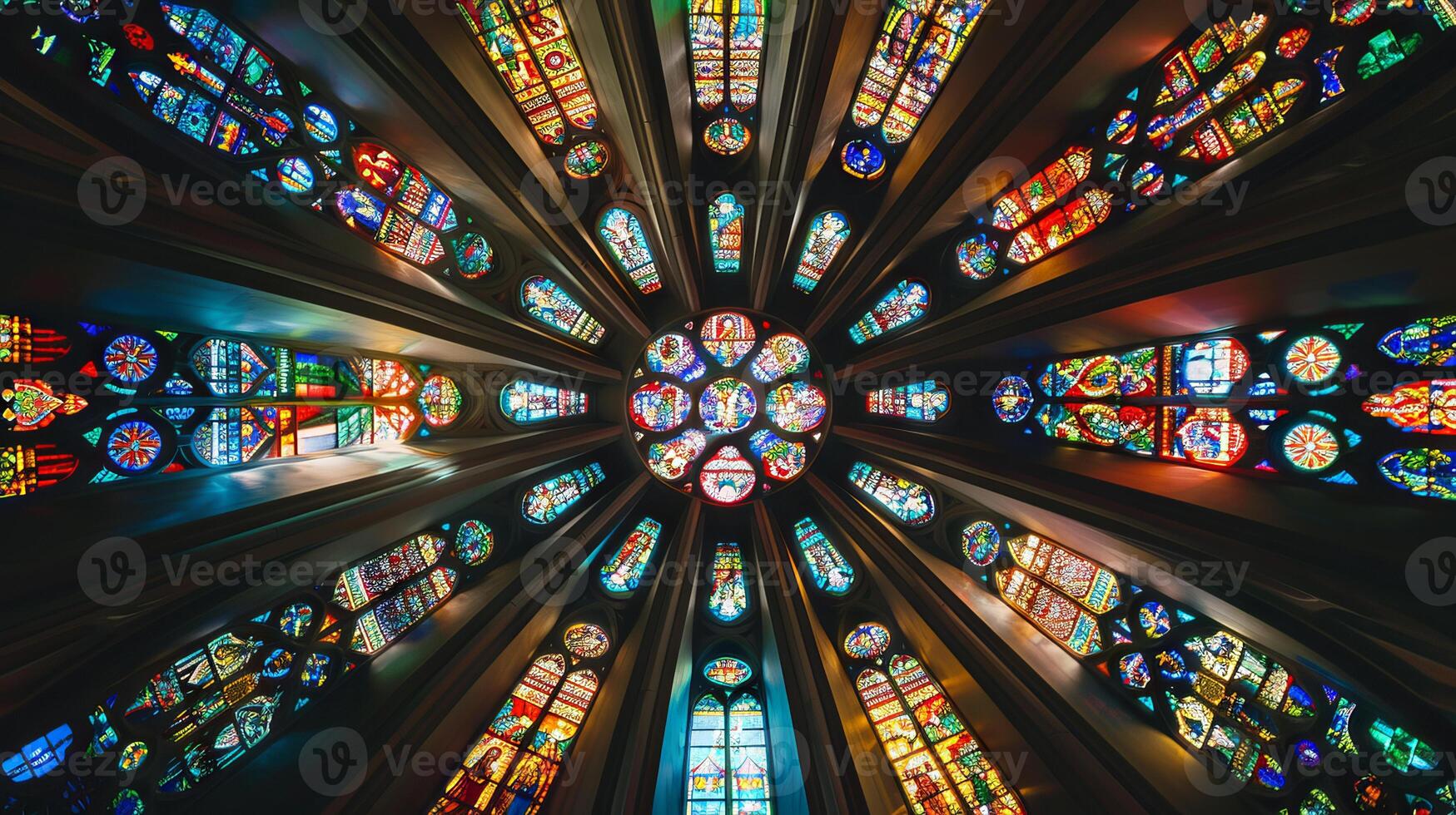 Layout of church windows in a symmetrical design photo