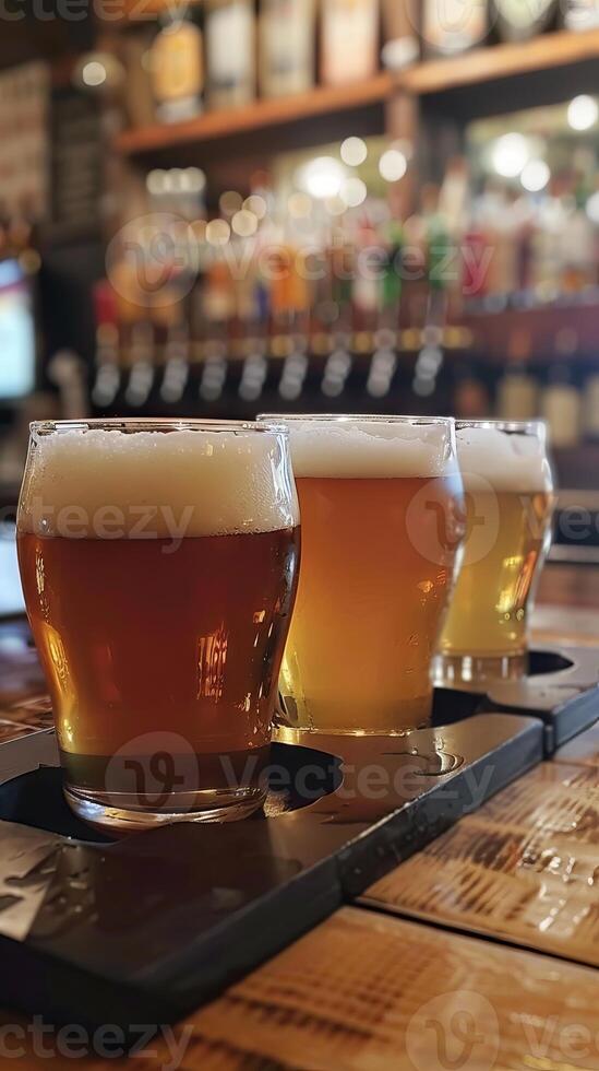 National Beer Day frothy pints and hops photo