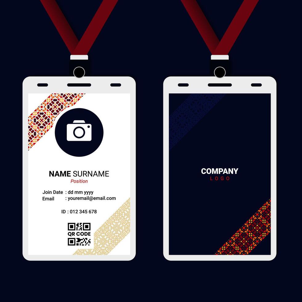 Oriental Geometric ID Card Design for Business or Company vector