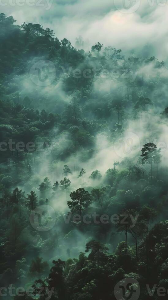 Ethereal cloud forests shrouded in mist photo
