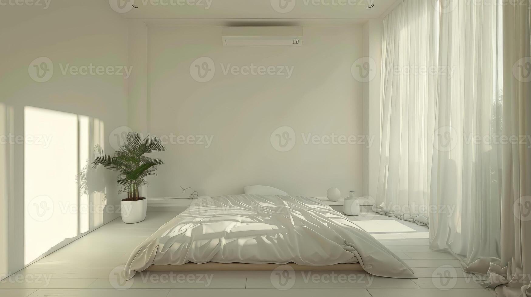 Minimalist bedroom with emphasis on comfort photo