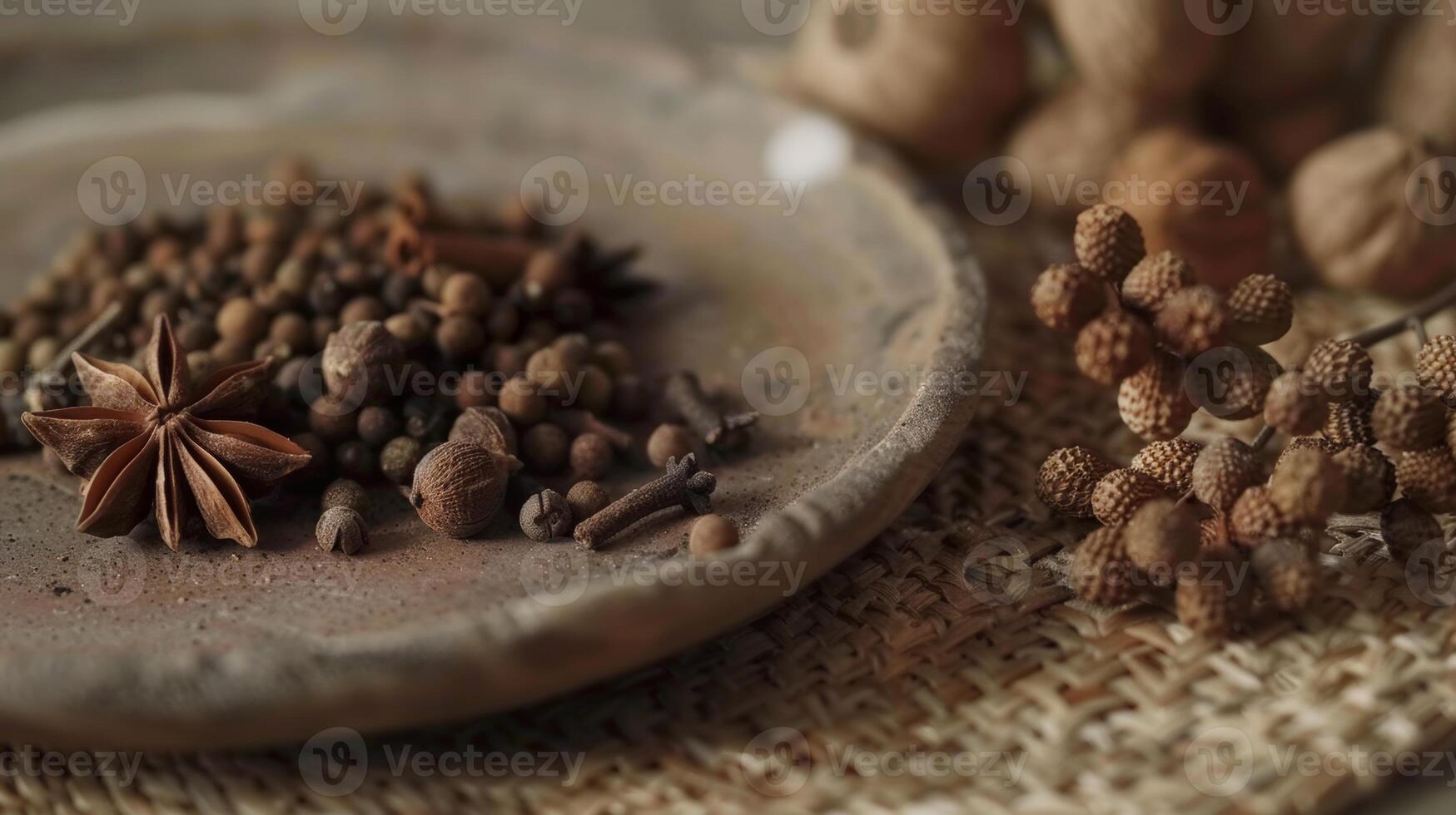 Basic and elegant spin of a slice of allspice photo