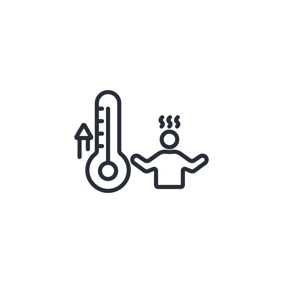 hot icon. .Editable stroke.linear style sign for use web design,logo.Symbol illustration. vector