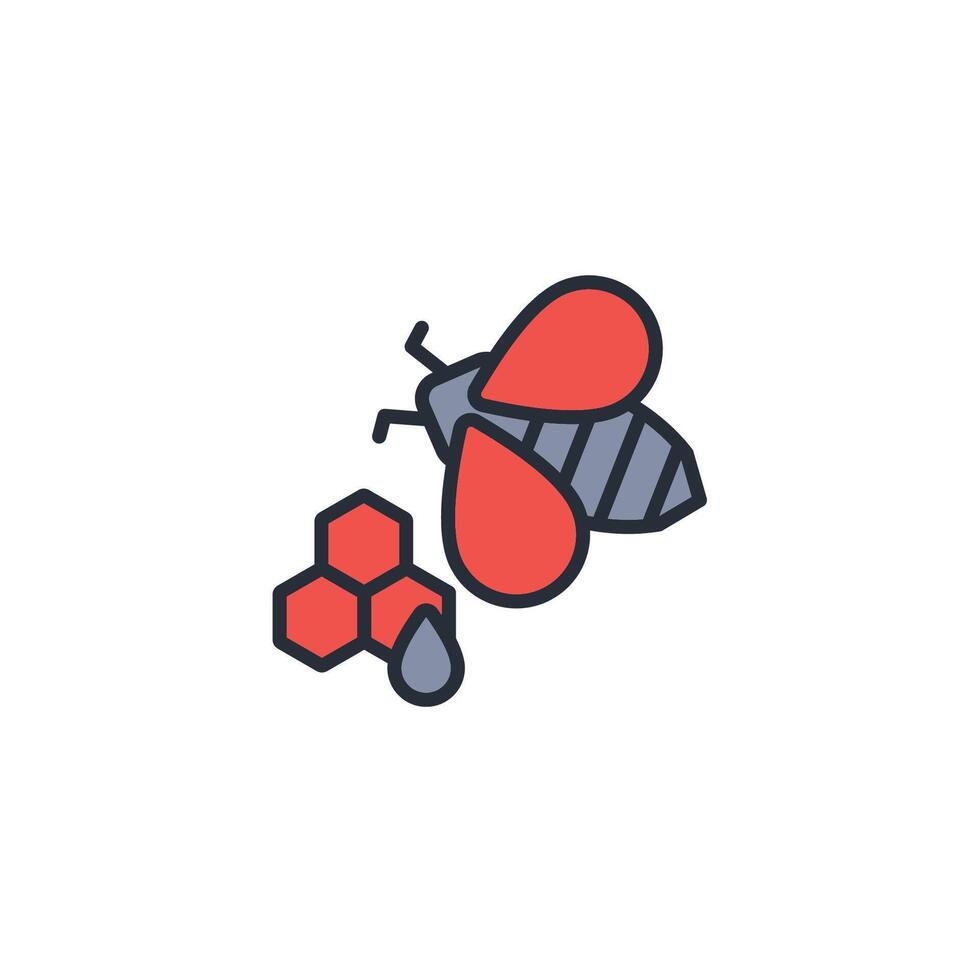 bee icon. .Editable stroke.linear style sign for use web design,logo.Symbol illustration. vector