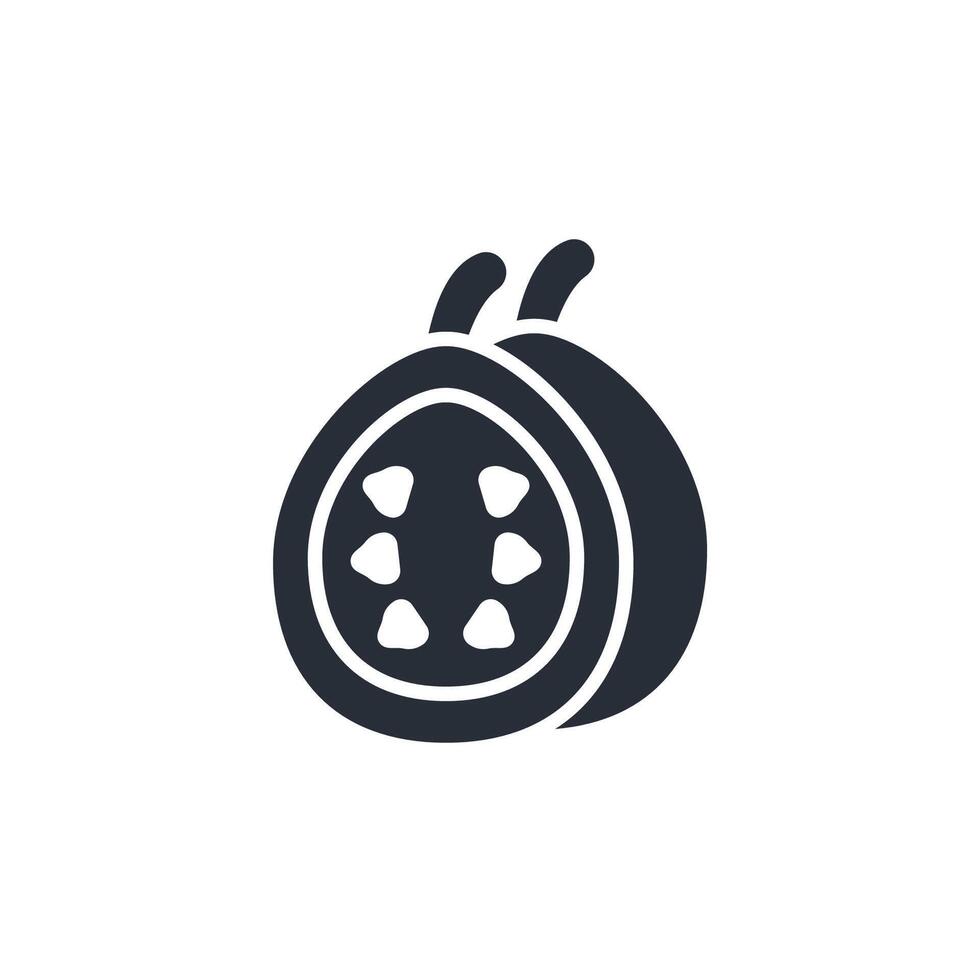guava icon. .Editable stroke.linear style sign for use web design,logo.Symbol illustration. vector