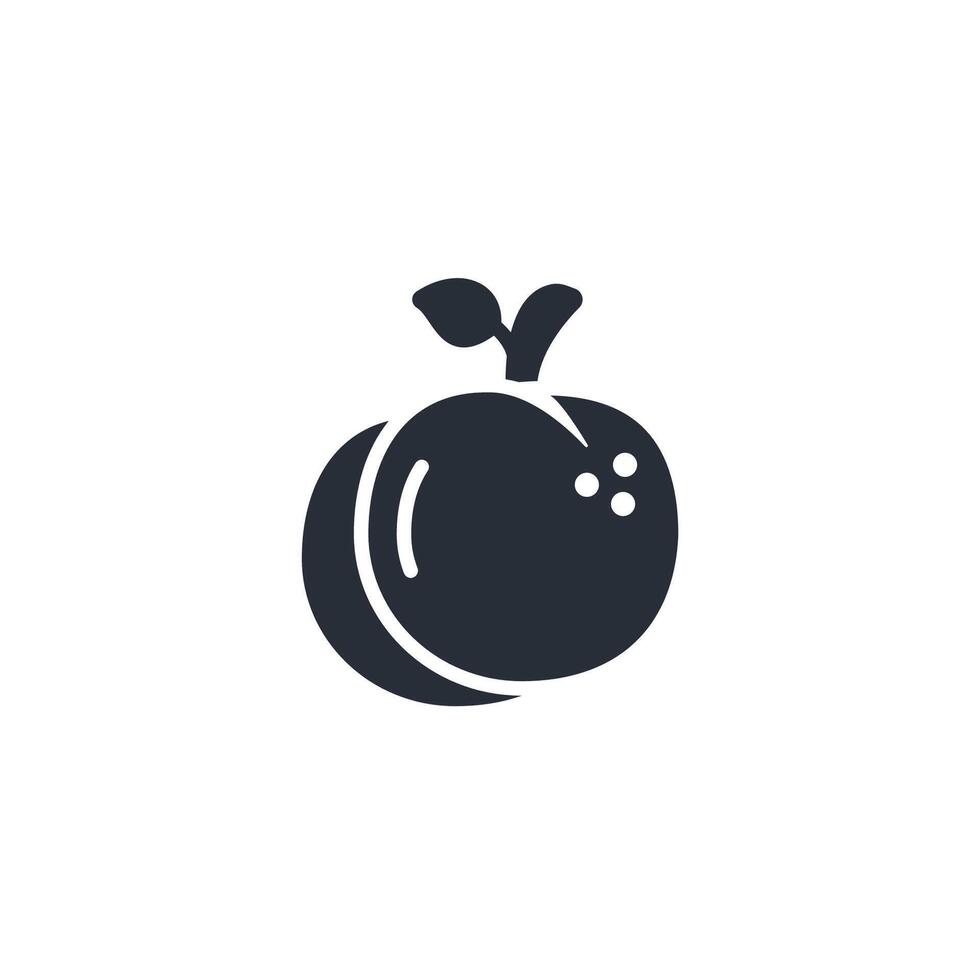 Peach icon. .Editable stroke.linear style sign for use web design,logo.Symbol illustration. vector
