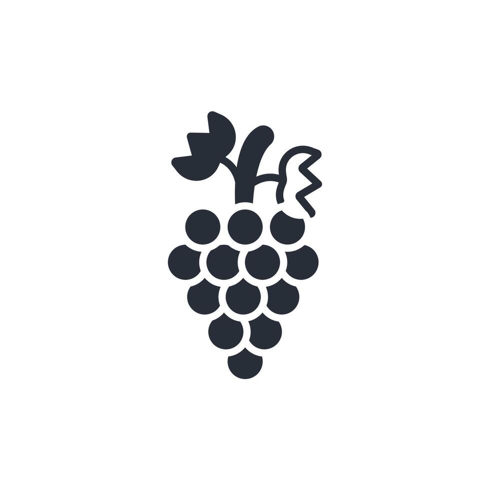 grapes icon. .Editable stroke.linear style sign for use web design,logo.Symbol illustration. vector