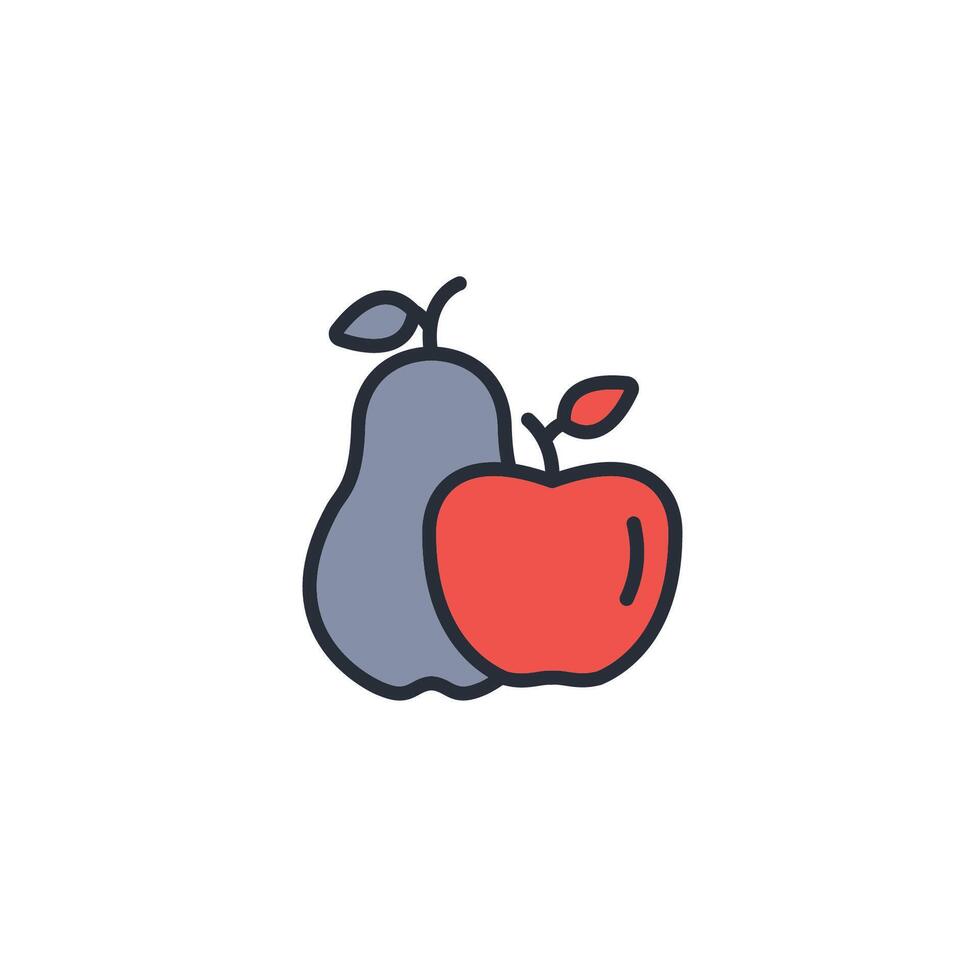 fruit icon. .Editable stroke.linear style sign for use web design,logo.Symbol illustration. vector
