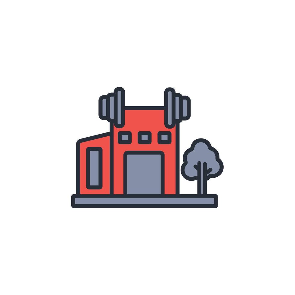 gym icon. .Editable stroke.linear style sign for use web design,logo.Symbol illustration. vector