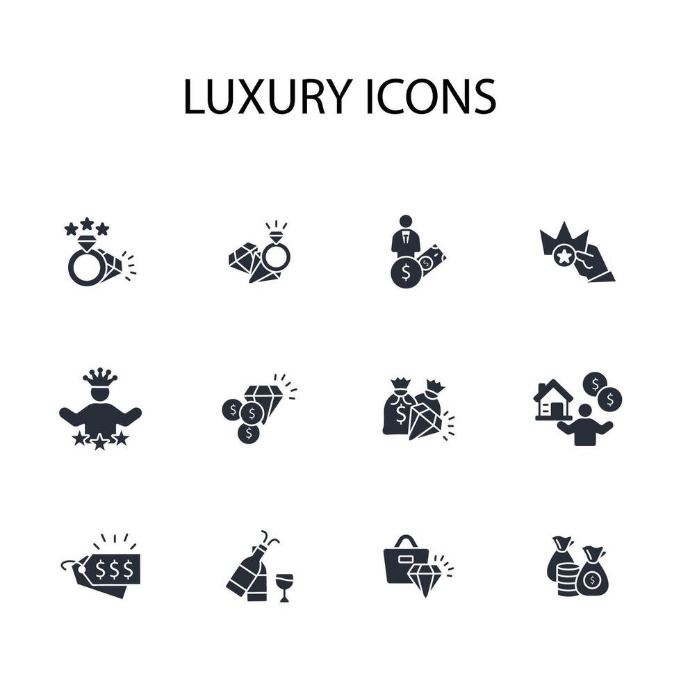 luxury icon set..Editable stroke.linear style sign for use web design,logo.Symbol illustration. vector