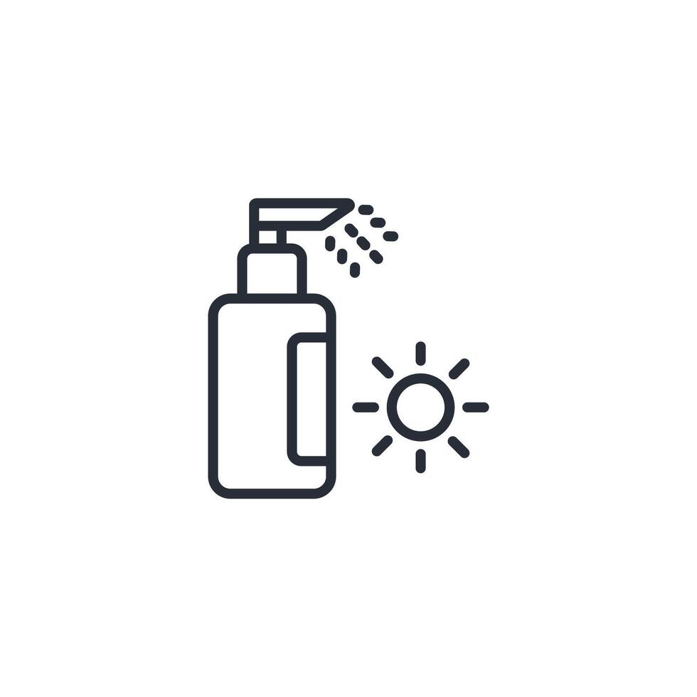 sunscreen spray icon. .Editable stroke.linear style sign for use web design,logo.Symbol illustration. vector
