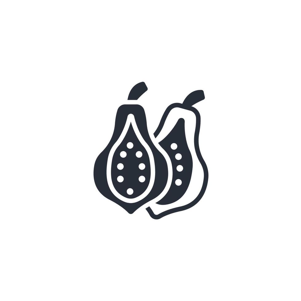 papaya icon. .Editable stroke.linear style sign for use web design,logo.Symbol illustration. vector