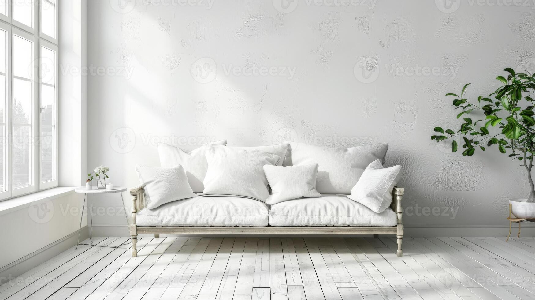 Clean and stylish interior design with open space for your custom message photo