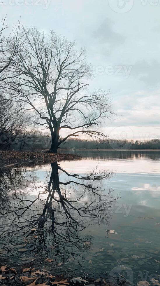 Tranquil lakeshores offering moments of reflection photo