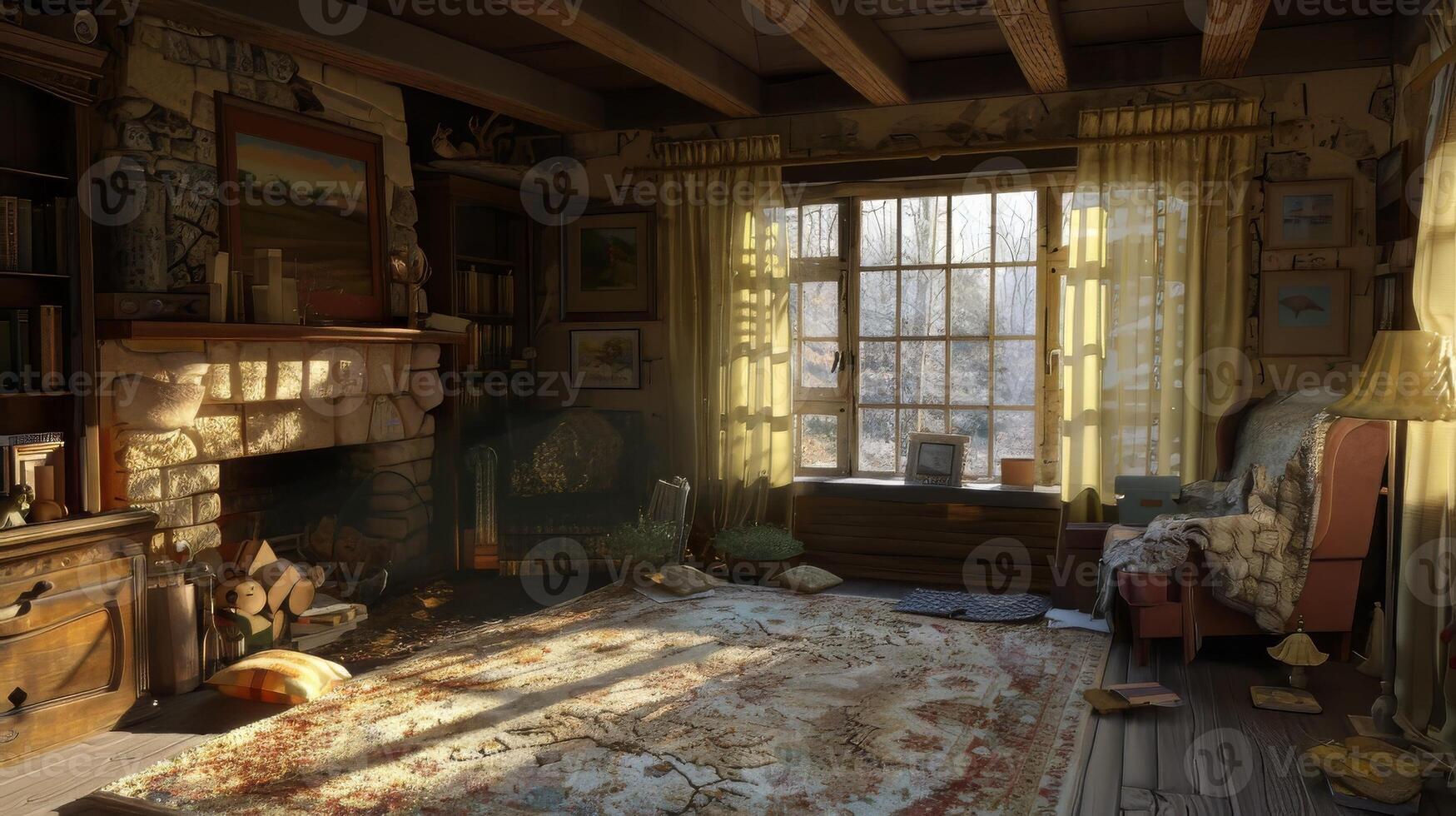 Clean and uncluttered scene with room photo