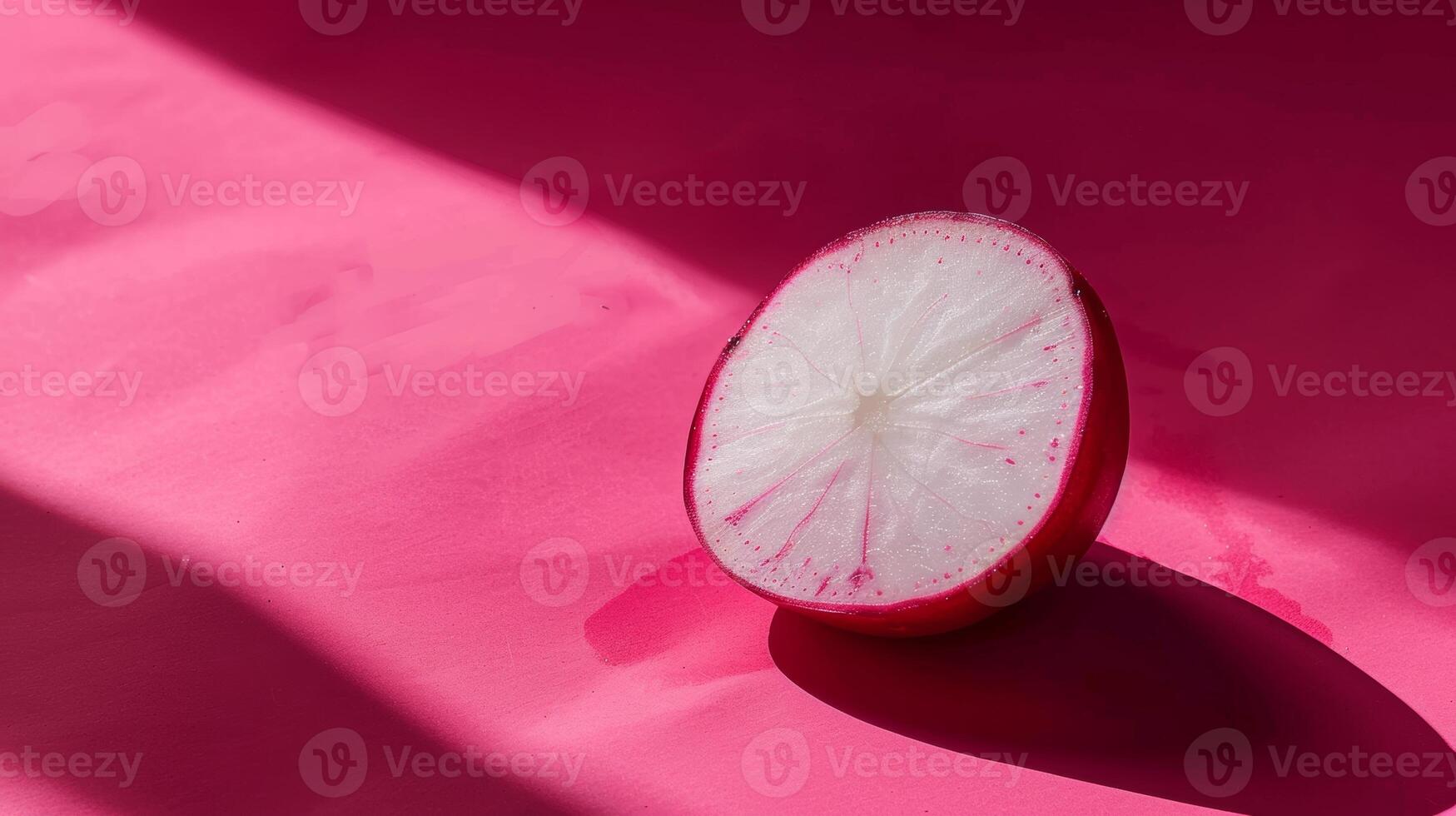 Minimalistic spin of a single slice of radish photo