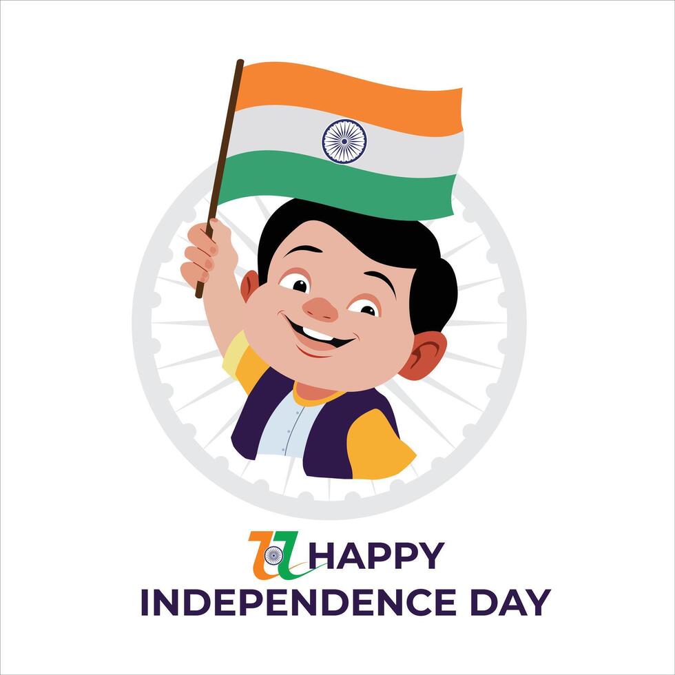 Hand drawn india independence day background vector