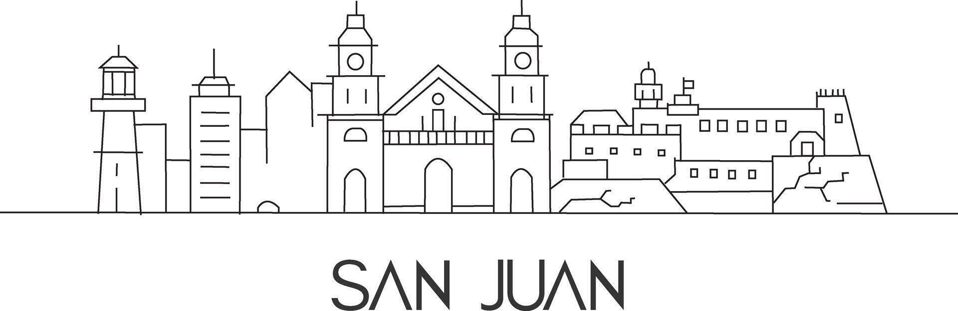 San Juan City Line Draw vector