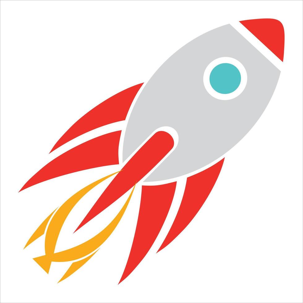Rocket Launch Logo Icon Design Template vector