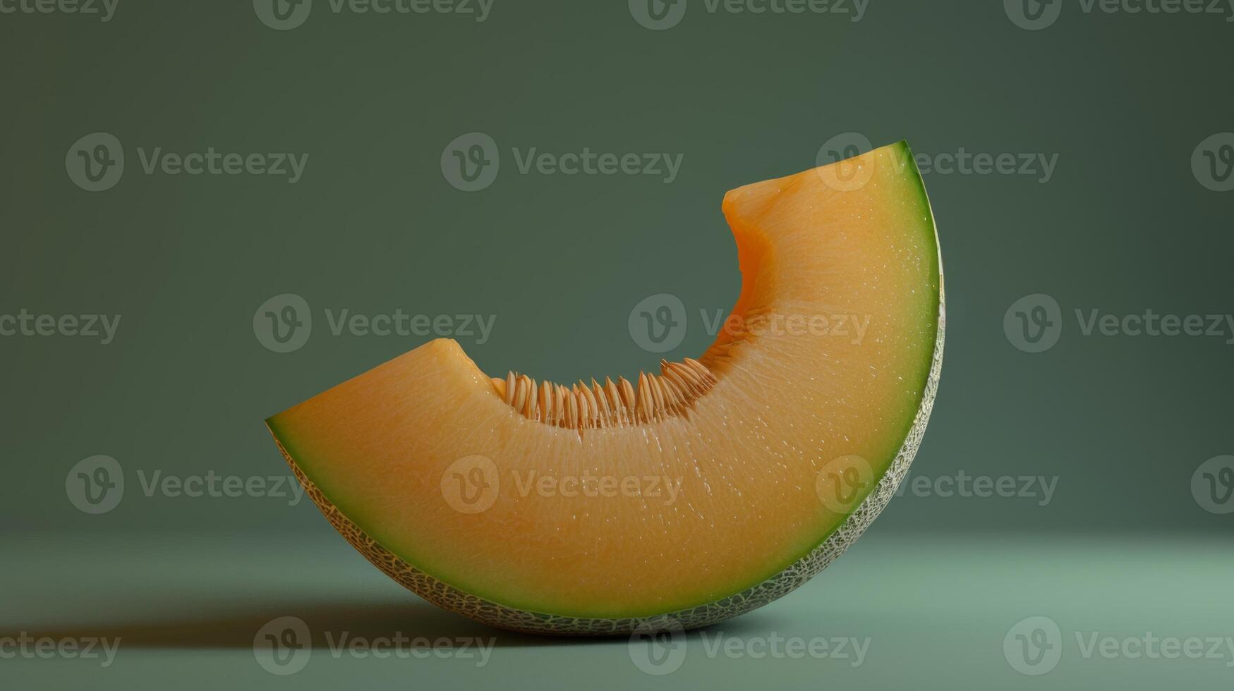 Minimalist spin of a single piece of cantaloupe photo