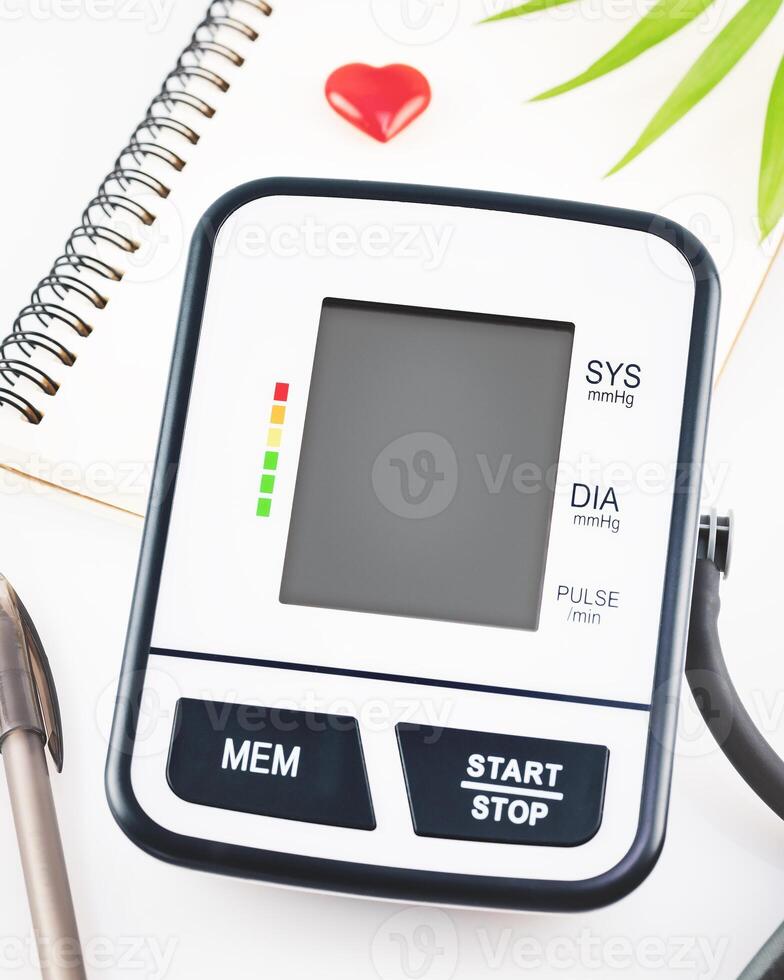 The concept of health control and blood pressure monitoring photo