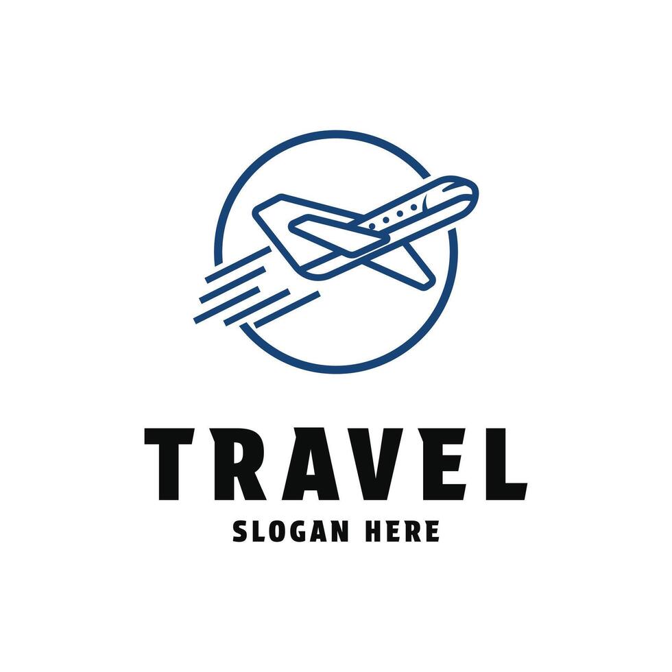 airplane logo design concept idea for business tour and travel vector