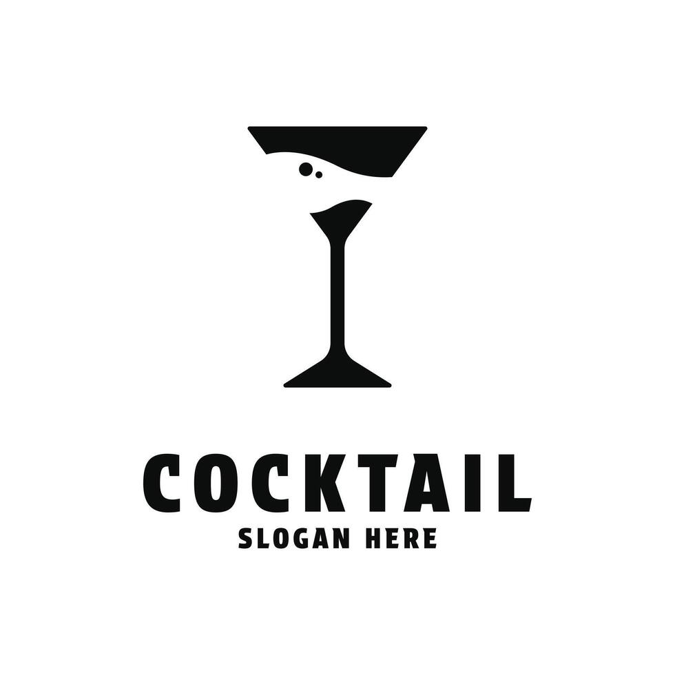 cocktail wine logo design concept idea vector