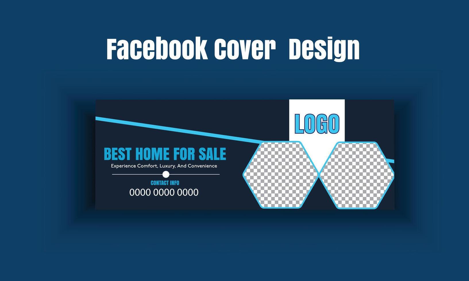Home for sale real estate Facebook cover and web banner template vector