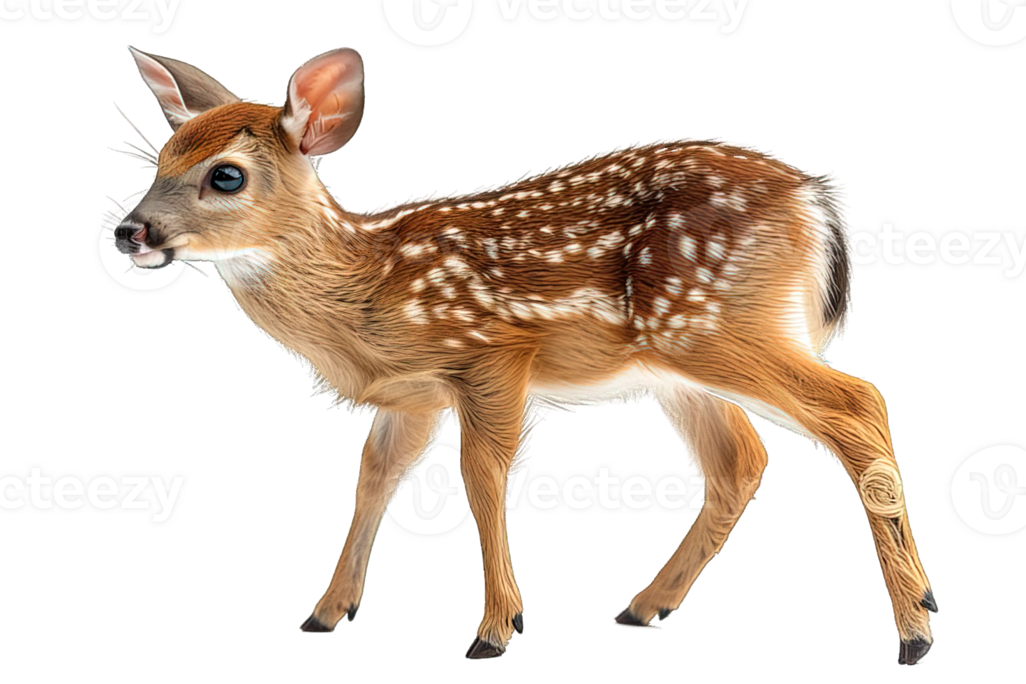 side view of mouse deer isolated on transparent background , png