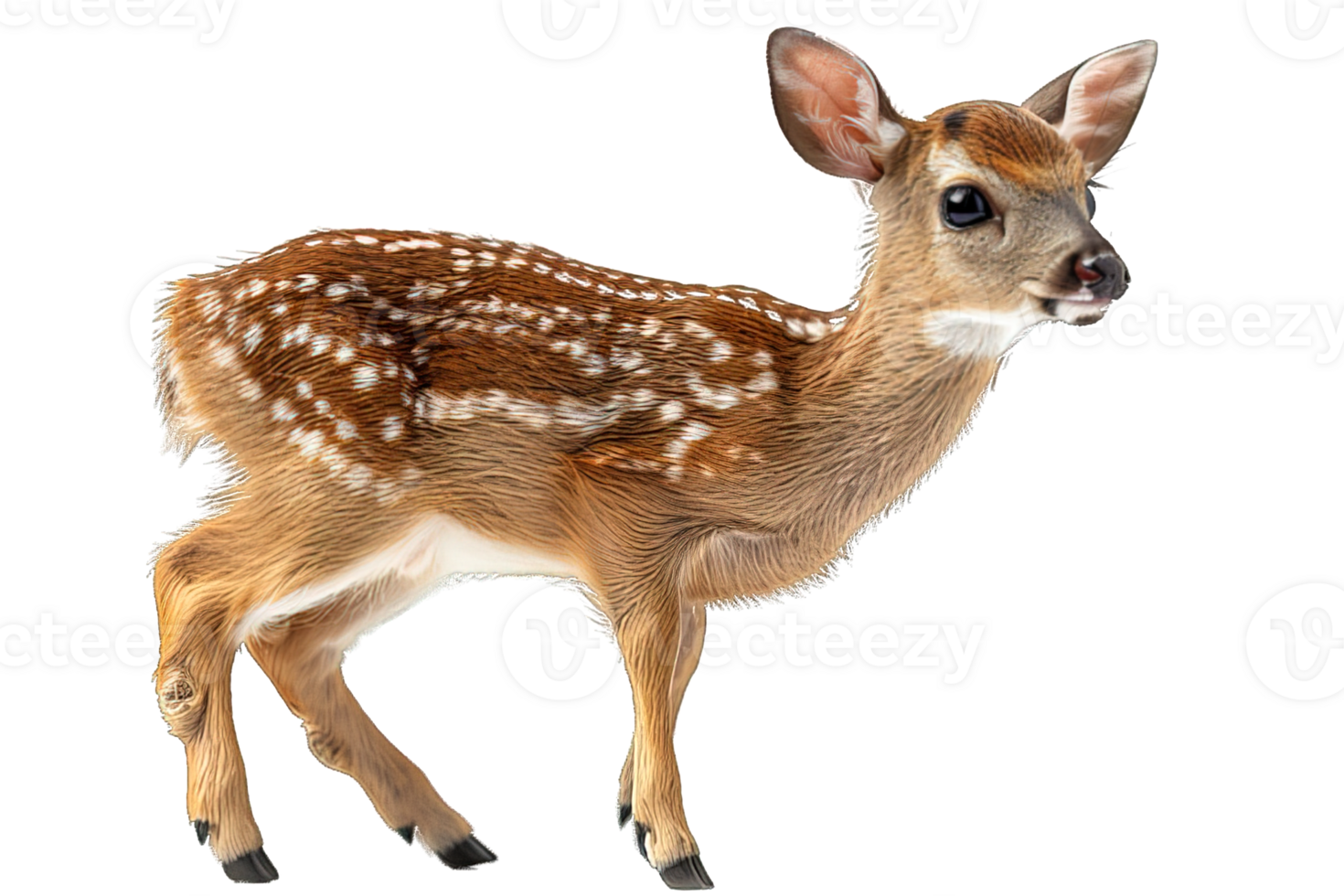 side view of mouse deer isolated on transparent background , png