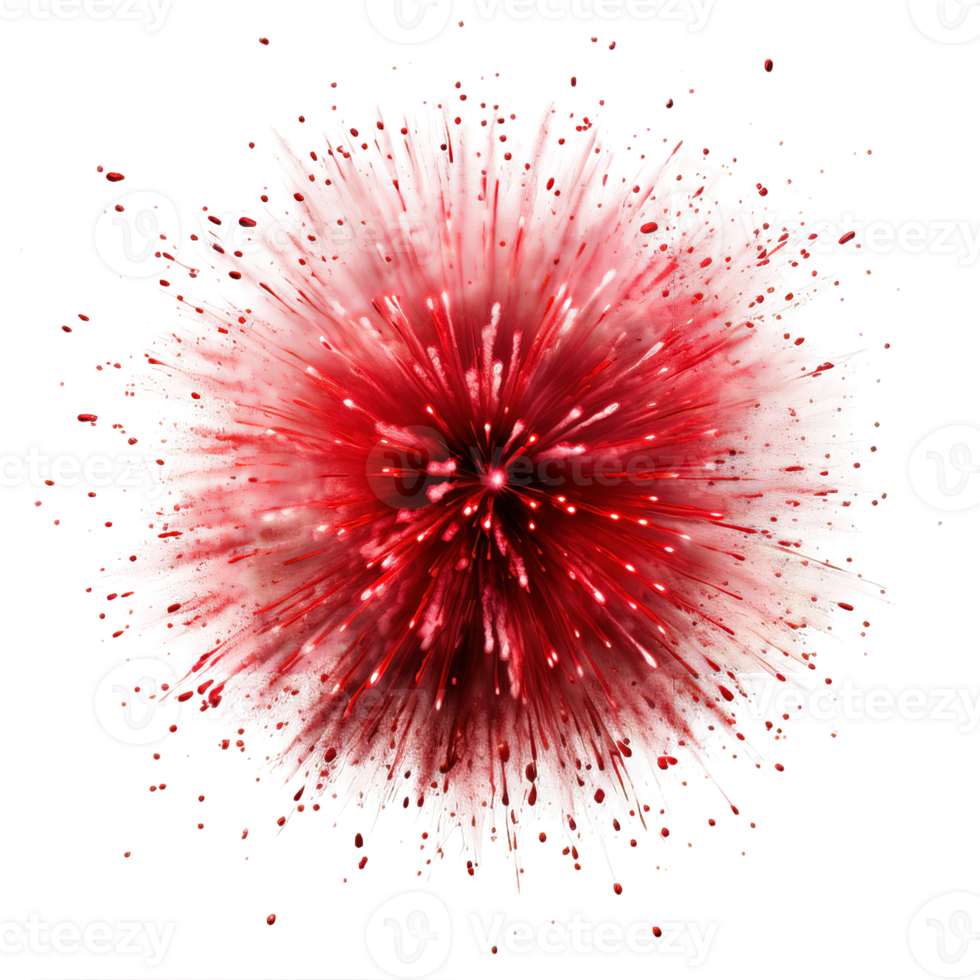 red powder explosion effect isolated on transparent background ,red smoke splash , png