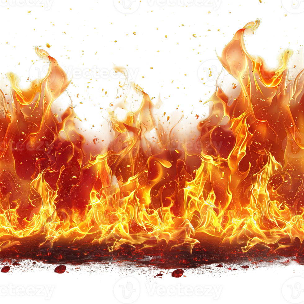 red fire ,red flame isolated on transparent background , png