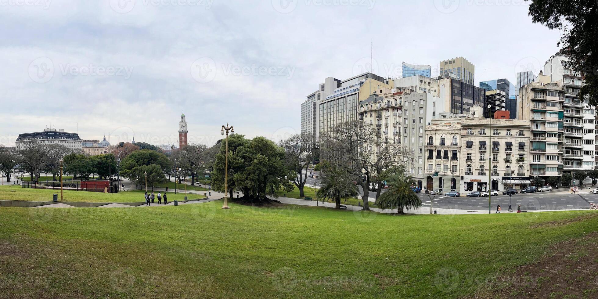 Panoramic view of Buenos Aires on a cloudy day. photo