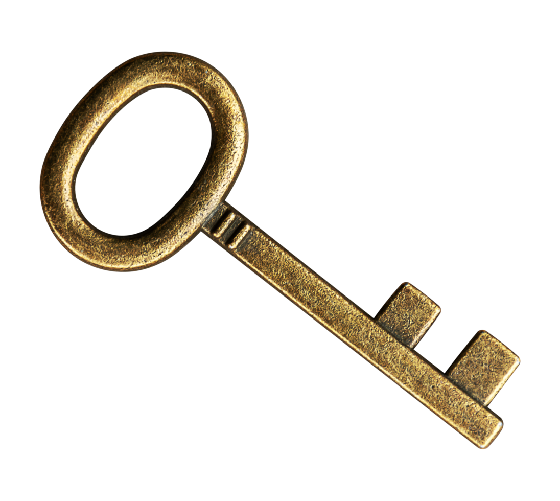 Golden old key png