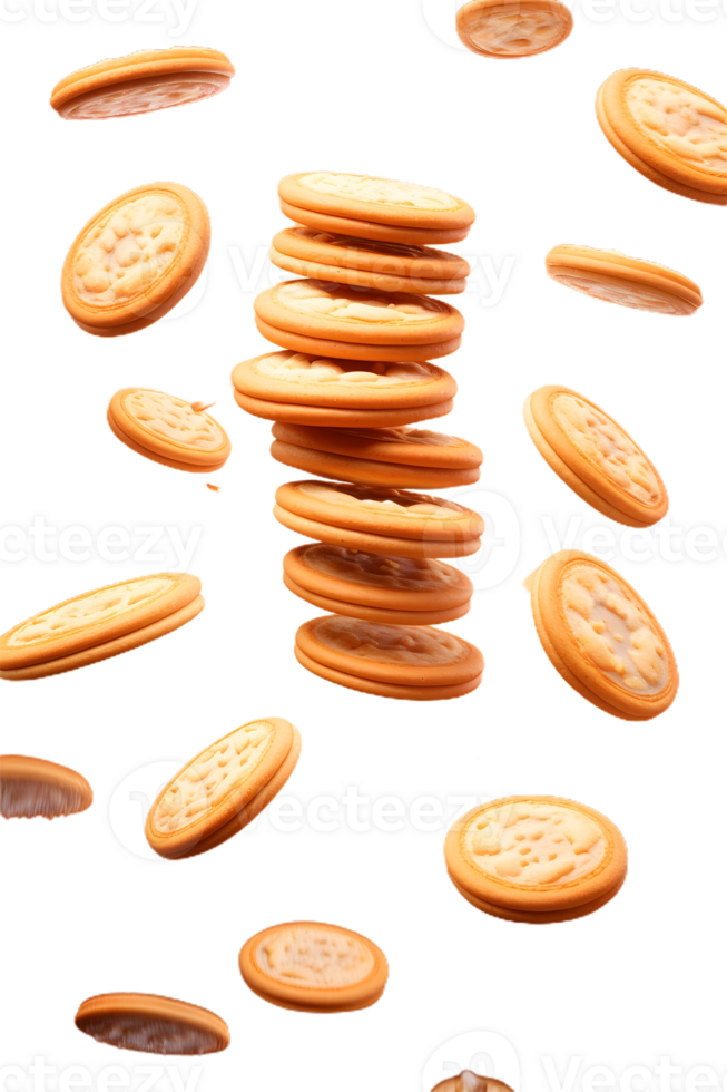 a bunch of cookies falling to the ground png